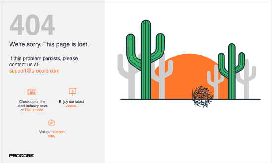 Tried to log in, but received an error message - Procore