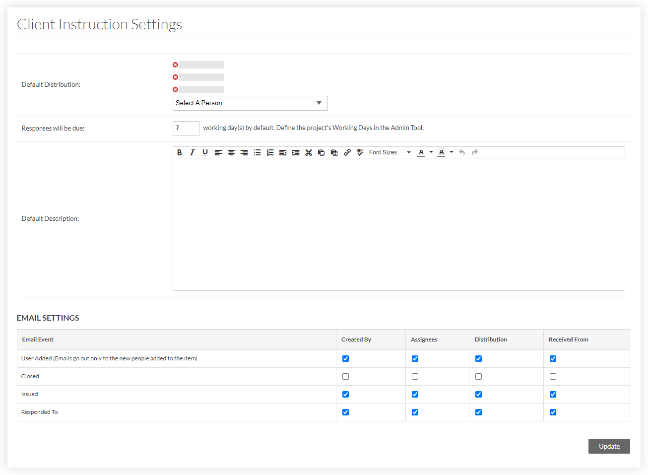 Project level Correspondence tool settings WITHOUT Workflow settings section.png